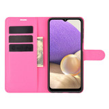 For Samsung Galaxy A32 5G Lychee Folio Protective Case, Kickstand, Wallet, Rose Red | iCoverLover Australia