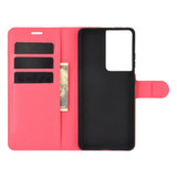 For Samsung Galaxy S21 Ultra Case Lychee Folio Protective PU Leather Wallet Cover, Red | iCoverLover Australia
