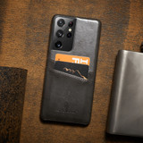 For Samsung Galaxy S21 Ultra Case Deluxe Leather Protective Cover Grey | iCoverLover Australia