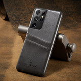 For Samsung Galaxy S21 Ultra Case Deluxe Leather Protective Cover Grey | iCoverLover Australia