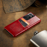 For Samsung Galaxy S21 Ultra Case Deluxe Leather Protective Cover Red | iCoverLover Australia