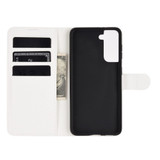For Samsung Galaxy S21+ Plus Case Lychee Folio Protective PU Leather Wallet Cover, White | iCoverLover Australia