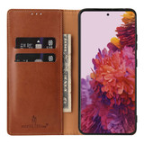 For Samsung Galaxy S21 Ultra Case Leather Flip Wallet Folio Cover Brown | iCoverLover Australia