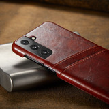 For Samsung Galaxy S21 Case Deluxe Leather Protective Cover Brown | iCoverLover Australia
