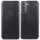 For Samsung Galaxy S21+ Plus Case, Cubic Grid Folio Magnetic PU Leather Cover Wallet, Kickstand, Black | iCoverLover Australia