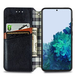 For Samsung Galaxy S21+ Plus Case, Cubic Grid Folio Magnetic PU Leather Cover Wallet, Kickstand, Black | iCoverLover Australia