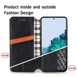 For Samsung Galaxy S21+ Plus Case, Cubic Grid Folio Magnetic PU Leather Cover Wallet, Kickstand, Black | iCoverLover Australia