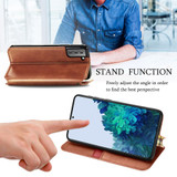 For Samsung Galaxy S21+ Plus Case, Cubic Grid Folio Magnetic PU Leather Cover Wallet, Kickstand, Brown | iCoverLover Australia