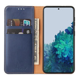 For Samsung Galaxy S21 Case Leather Flip Wallet Folio Cover Blue | iCoverLover Australia