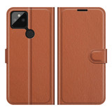 For Google Pixel 5a 5G Case, PU Leather Folio Protective Wallet Cover, Stand, Brown | iCoverLover Australia