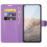For Google Pixel 5a 5G Case, PU Leather Folio Protective Wallet Cover, Stand, Purple | iCoverLover Australia