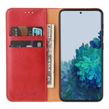 For Samsung Galaxy S21 Case Leather Flip Wallet Folio Cover Red | iCoverLover Australia