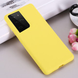 For Samsung Galaxy S21 Ultra Case, Solid Color Liquid Silicone Shockproof Full Coverage Cover, Yellow | iCoverLover Australia