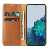For Samsung Galaxy S21 Case Leather Flip Wallet Folio Cover Brown | iCoverLover Australia