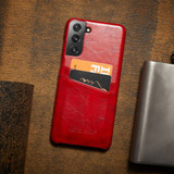 For Samsung Galaxy S21+ Plus Case Deluxe Leather Protective Cover Red | iCoverLover Australia