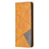 For Samsung Galaxy S21 Case Ultra Case Rhombus Texture Folio Magnetic PU Leather Cover, Wallet & Kickstand, Yellow | iCoverLover Australia