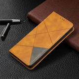For Samsung Galaxy S21 Case Ultra Case Rhombus Texture Folio Magnetic PU Leather Cover, Wallet & Kickstand, Yellow | iCoverLover Australia
