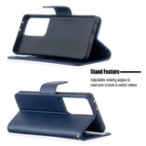 For Samsung Galaxy S21 Ultra Case Lambskin Texture Folio PU Leather Cover, Wallet, Kickstand & Lanyard, Blue | iCoverLover Australia