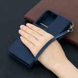 For Samsung Galaxy S21 Ultra Case Lambskin Texture Folio PU Leather Cover, Wallet, Kickstand & Lanyard, Blue | iCoverLover Australia