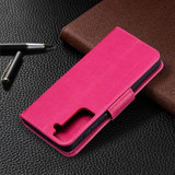 For Samsung Galaxy S21 Case Butterflies Emboss Folio PU Leather Cover, Wallet, Kickstand & Lanyard, Rose Red | iCoverLover Australia