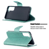 For Samsung Galaxy S21+ Plus Case Butterflies Emboss Folio PU Leather Cover, Wallet, Kickstand & Lanyard, Green | iCoverLover Australia