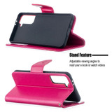 For Samsung Galaxy S21+ Plus Case Butterflies Emboss Folio PU Leather Cover, Wallet, Kickstand & Lanyard, Rose Red | iCoverLover Australia