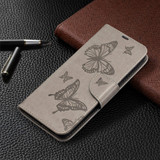 For Samsung Galaxy S21+ Plus Case Butterflies Emboss Folio PU Leather Cover, Wallet, Kickstand & Lanyard, Grey | iCoverLover Australia