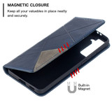 For Samsung Galaxy S21 Case Rhombus Texture Folio Magnetic PU Leather Cover, Wallet & Kickstand, Blue | iCoverLover Australia