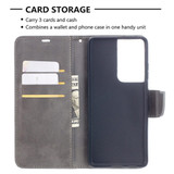 For Samsung Galaxy S21 Ultra Case Lambskin Texture Folio PU Leather Cover, Wallet, Kickstand & Lanyard, Grey | iCoverLover Australia