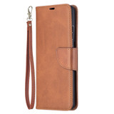 For Samsung Galaxy S21 Ultra Case Lambskin Texture Folio PU Leather Cover, Wallet, Kickstand & Lanyard, Brown | iCoverLover Australia