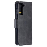 For Samsung Galaxy S21+ Plus Case Lambskin Texture Folio PU Leather Cover, Wallet, Kickstand & Lanyard, Black | iCoverLover Australia