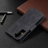 For Samsung Galaxy S21+ Plus Case Lambskin Texture Folio PU Leather Cover, Wallet, Kickstand & Lanyard, Black | iCoverLover Australia