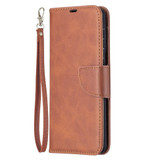 For Samsung Galaxy S21+ Plus Case Lambskin Texture Folio PU Leather Cover, Wallet, Kickstand & Lanyard, Brown | iCoverLover Australia