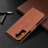 For Samsung Galaxy S21+ Plus Case Lambskin Texture Folio PU Leather Cover, Wallet, Kickstand & Lanyard, Brown | iCoverLover Australia