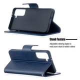 For Samsung Galaxy S21+ Plus Case Lambskin Texture Folio PU Leather Cover, Wallet, Kickstand & Lanyard, Blue | iCoverLover Australia