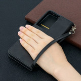 For Samsung Galaxy S21 Ultra Case Lambskin Texture Folio PU Leather Cover, Wallet, Kickstand & Lanyard, Black | iCoverLover Australia