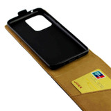For Samsung Galaxy S20 Ultra Vertical Flip TPU + PU Leather Case Card Slot, Black | iCoverLover Australia