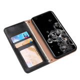 For Samsung Galaxy S20 Ultra Case Genuine Leather Luxury Wallet Case Black | iCoverLover Australia
