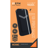 EFM Miami Leather Wallet Case Armour with D3O , For iPhone 13 Pro Max, Smoke Black | iCoverLover Australia