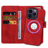 For iPhone 12 Pro Max Case Detachable Wallet Cover Compatible with MagSafe Red | iCoverLover Australia