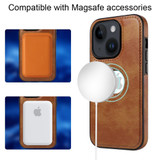 For iPhone 13 Case Detachable Wallet Cover Compatible with MagSafe Brown | iCoverLover Australia