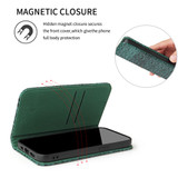For iPhone 14 Case Crocodile Pattern Genuine Cow Wallet Leather Cover Green | iCoverLover Australia