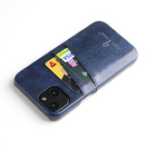 For iPhone 14 Case Deluxe Leather Wallet Back Shell Slim Cover Blue | iCoverLover Australia
