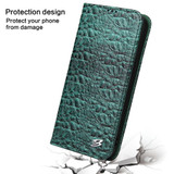 For iPhone 14 Plus Case Crocodile Pattern Genuine Cow Wallet Leather Cover Green | iCoverLover Australia