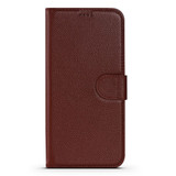 For iPhone 14 Plus Case Fashion Cowhide Genuine Leather Wallet Cover Wine Red | iCoverLover Australia