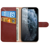 For iPhone 14 Plus Case Fashion Cowhide Genuine Leather Wallet Cover Wine Red | iCoverLover Australia