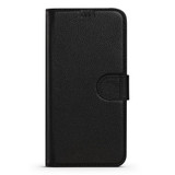 For iPhone 14 Case Fashion Cowhide Genuine Leather Wallet Cover Black | iCoverLover Australia