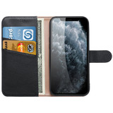 For iPhone 14 Case Fashion Cowhide Genuine Leather Wallet Cover Black | iCoverLover Australia