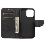 For iPhone 13 Pro Case, Vintage Butterflies Pattern PU Leather Wallet Cover, Stand, Black | iCoverLover Australia