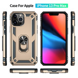 For iPhone 13 Pro Max Case, Protective Shockproof TPU/PC Cover, Ring Holder, Gold | iCoverLover Australia